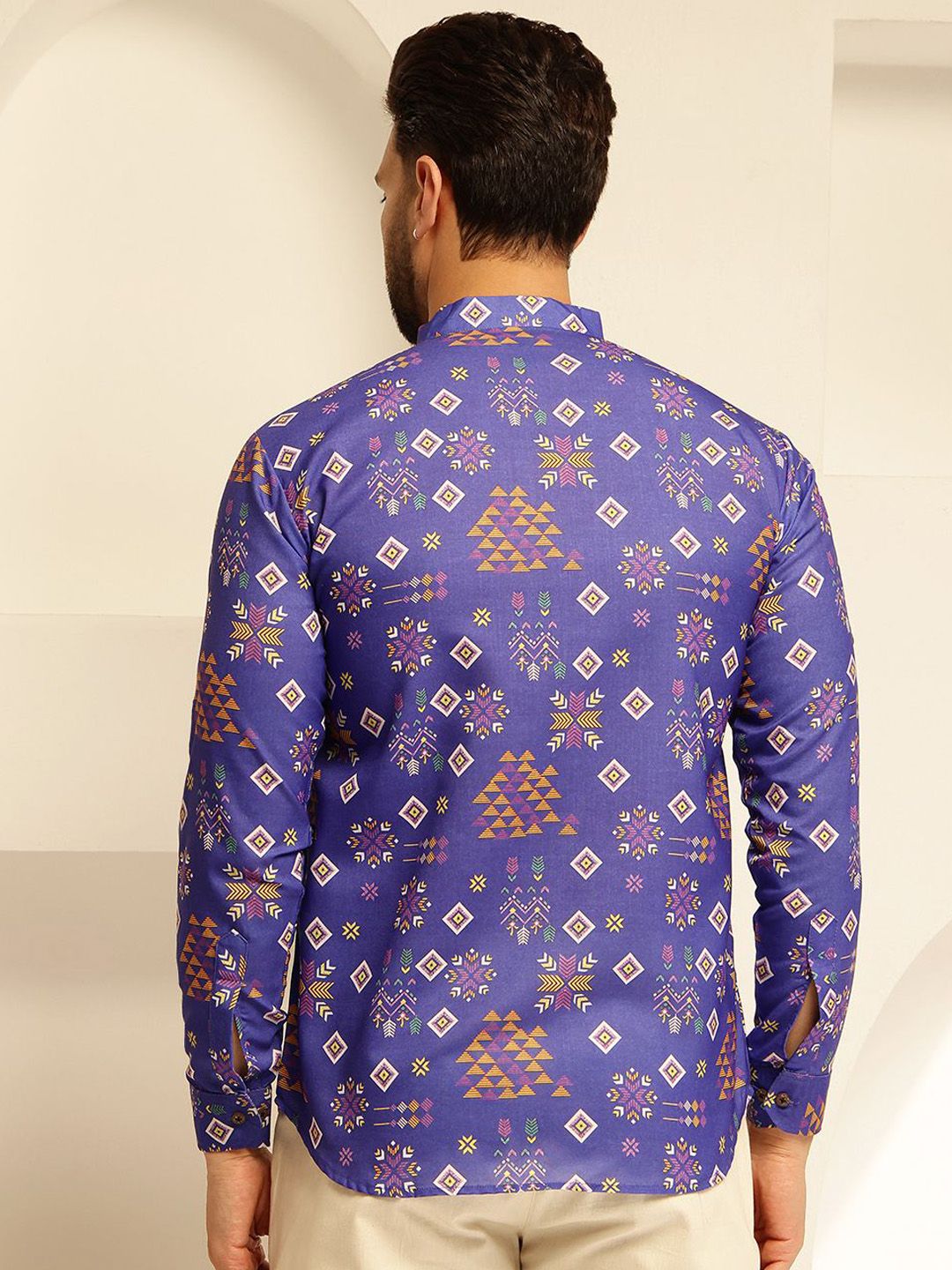 SOJANYA Motif Etnik Printed Cotton Straight Short Kurta
