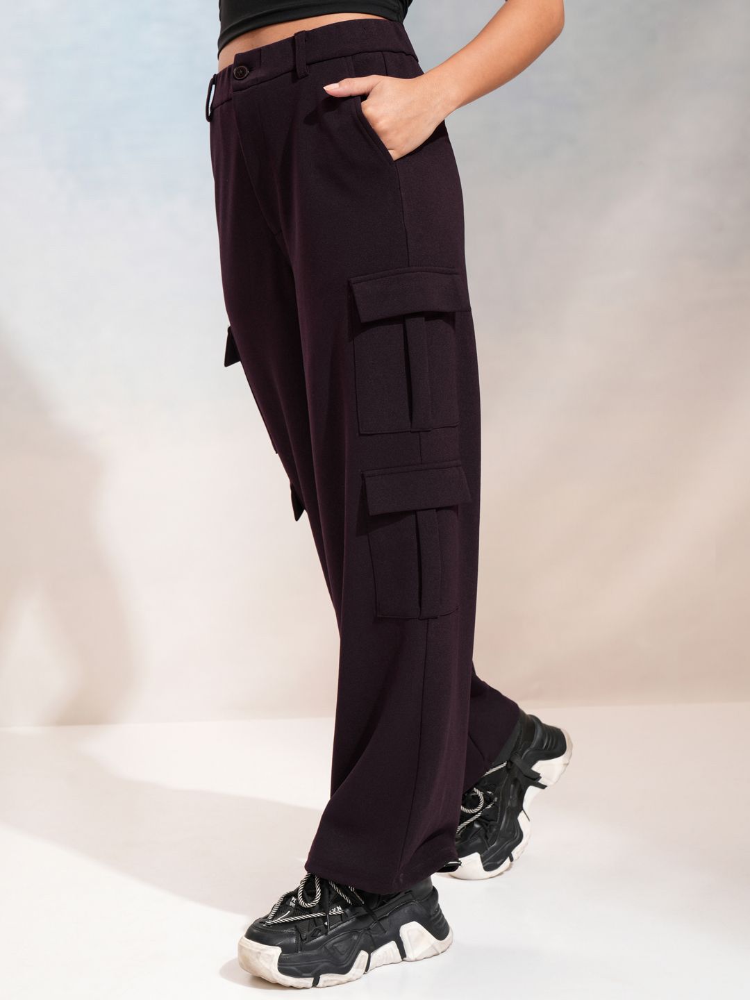 Tokyo Talkies Women Loose Fit Cargos Trousers