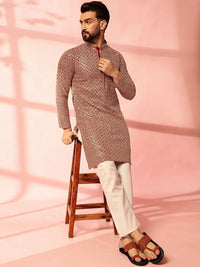 Anouk Men Embroidered Regular Thread Work Pure Cotton Kurta with Pyjamas
