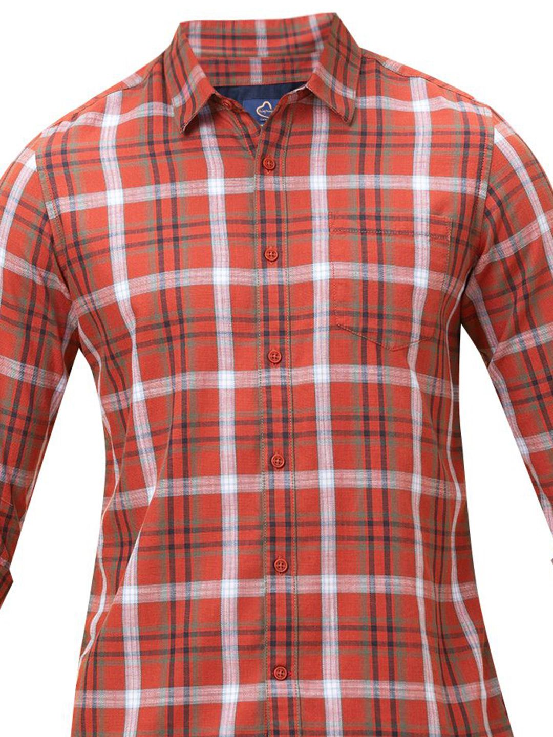Being Human Men Classic Slim Fit Spread Collar Tartan Checked Cotton Casual Shirt