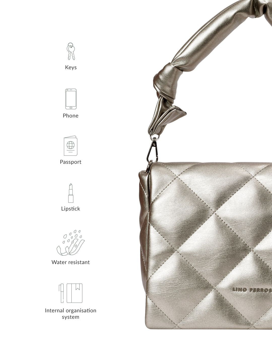 Lino Perros Quilted Structured Shoulder Bag