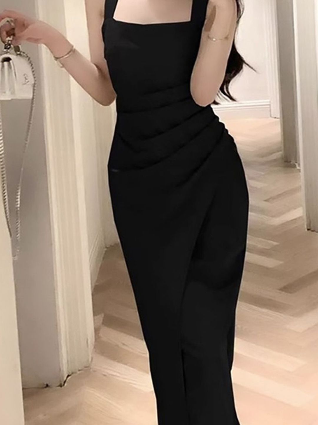 DressBerry Square Neck Bodycon Midi Dress