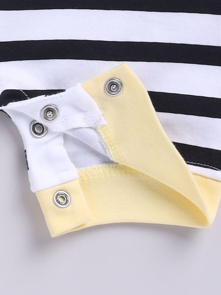 Moms Love Infant Boys Pure Cotton Striped Rompers