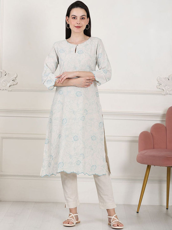 W Women Thread Work Kurta