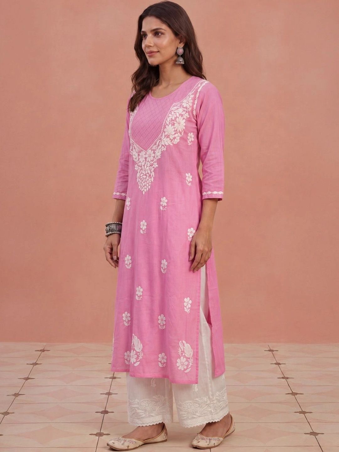 House of Chikankari Women Ethnic Motifs Embroidered Chikankari Kurta