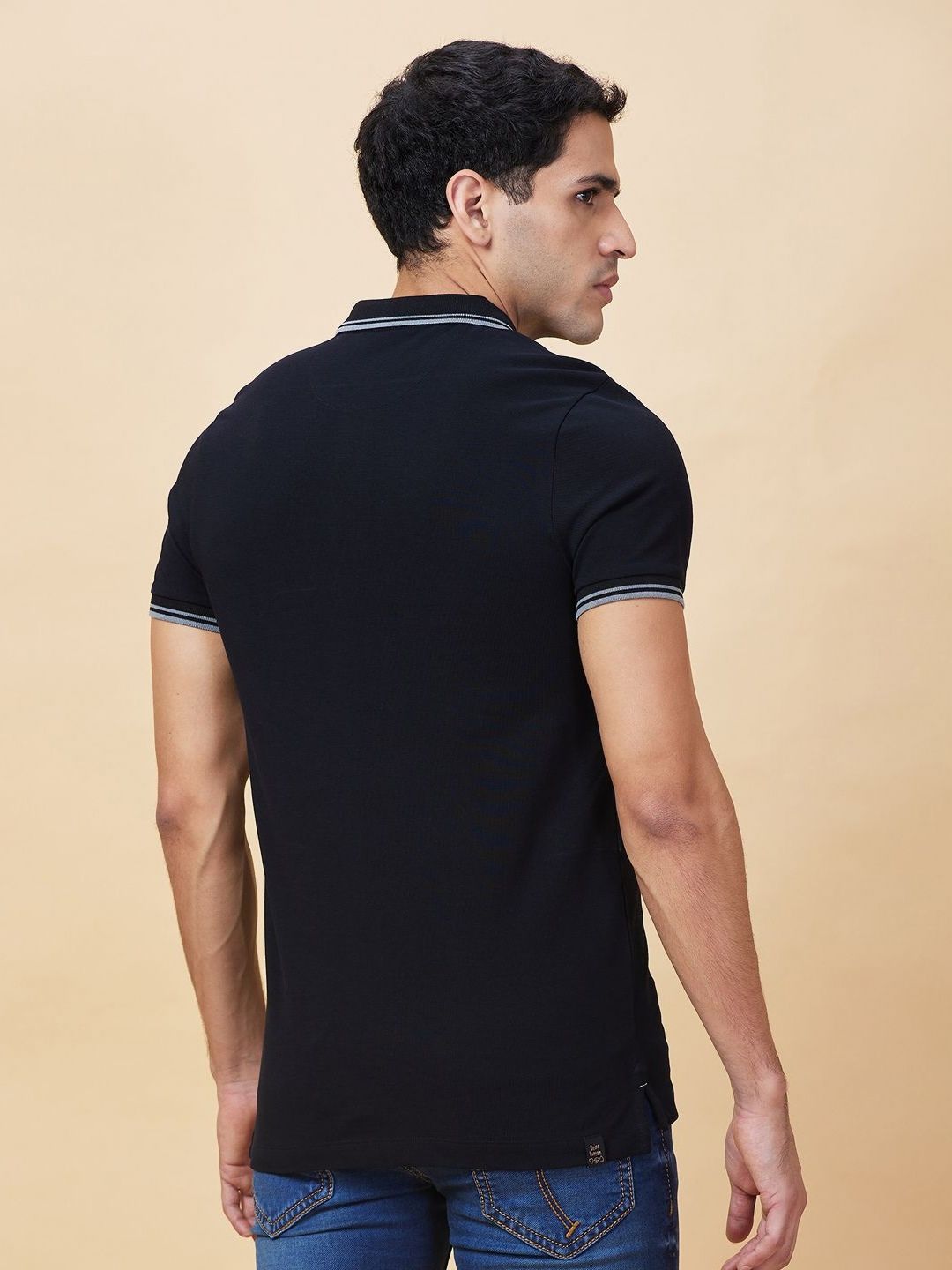 Being Human Men Solid Polo Collar Cotton T-shirt