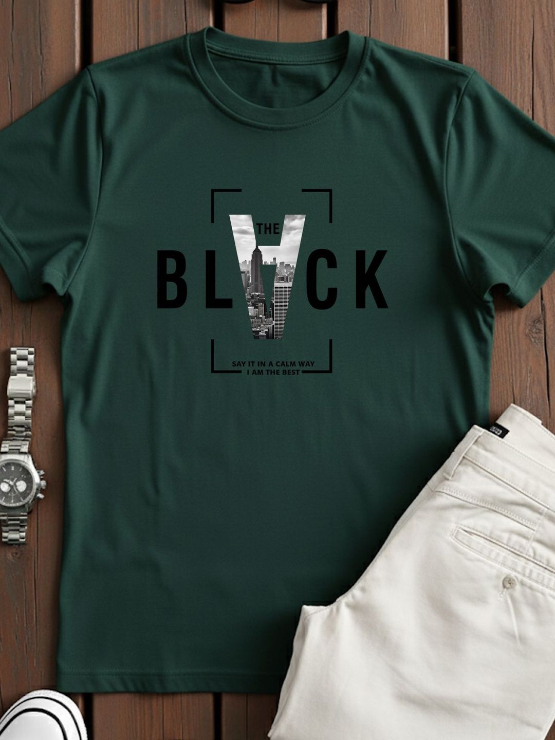 ADRO Typography Printed Short Sleeves Cotton Regular Fit T-shirt