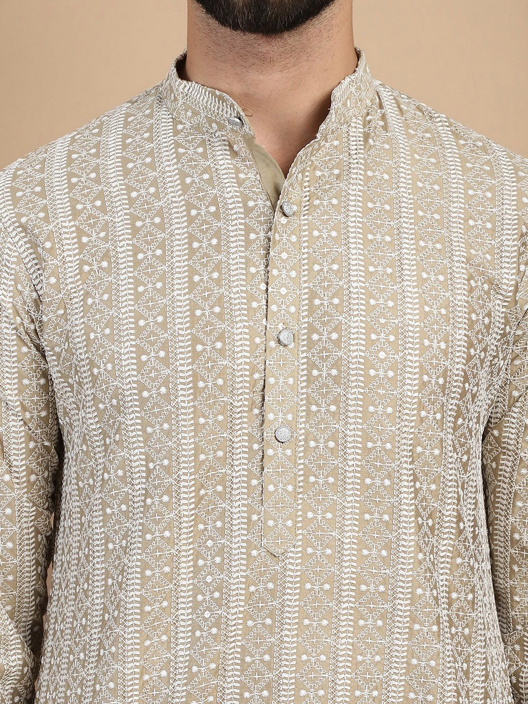 Anouk Embroidered Regular Thread Work Pure Cotton Kurta & Churidar