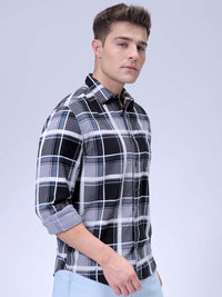 The Indian Garage Co Pure Cotton Spread Collar Tartan Checked Casual Shirt