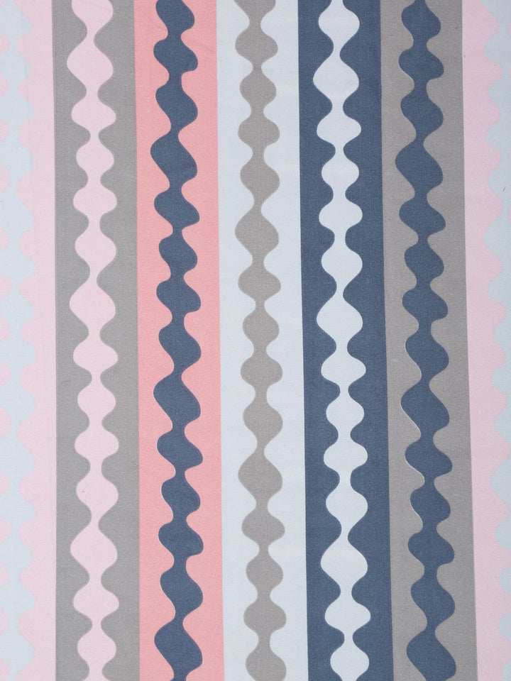 Myntra Elegant Homes Blue & Pink Abstract Printed 300 TC Single Bedsheet Set