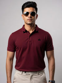 ADRO Men Maroon Cotton Tshirts