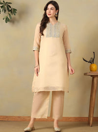 Mamicha Women Ethnic Motifs Embroidered Regular Sequinned Kurta with Palazzos