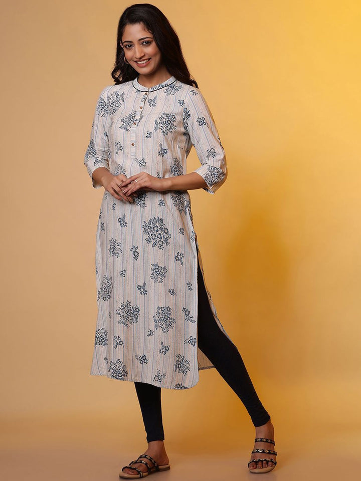 AURELIA Women Floral Printed Thread Work Kurta