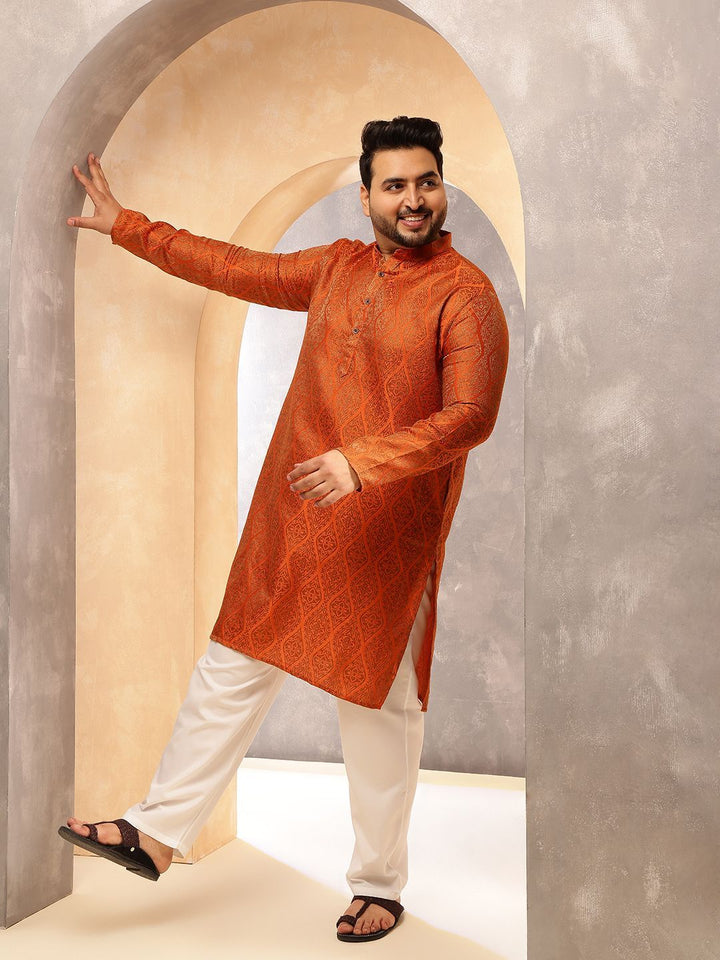 SOJANYA PLUS Lelaki Kolar Mandarin Kurta