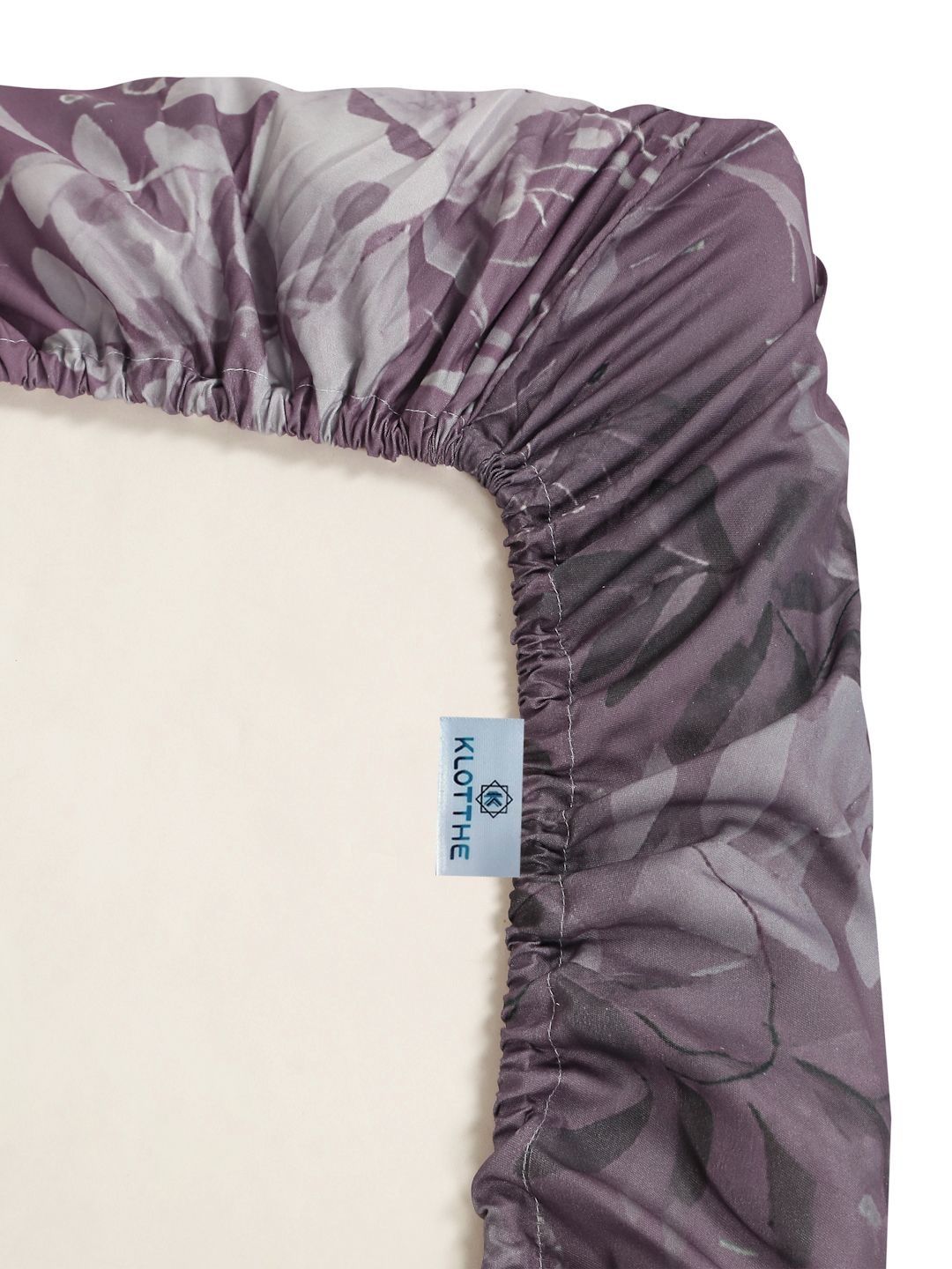 KLOTTHE Ungu & Merah Jambu Bercetak Cadar Katil Double 400 TC Dengan 2 Sarung Bantal-98.4 x 88.5 Inci