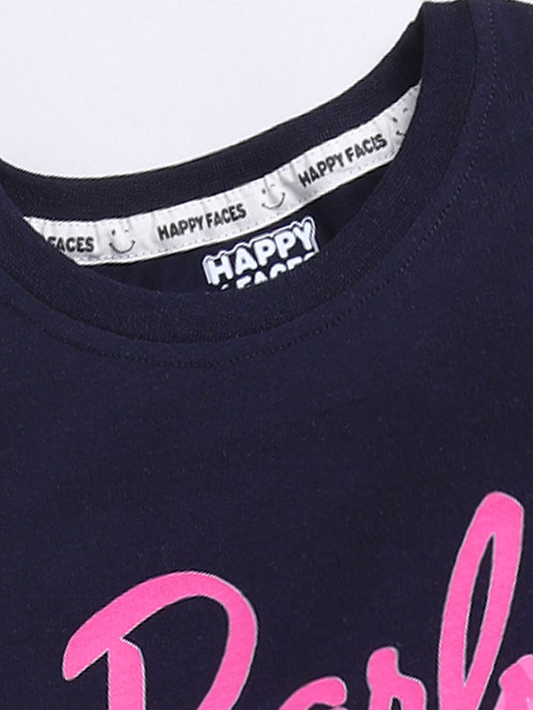 Happy Faces Girls Barbie Printed Pure Cotton Longline T-shirt