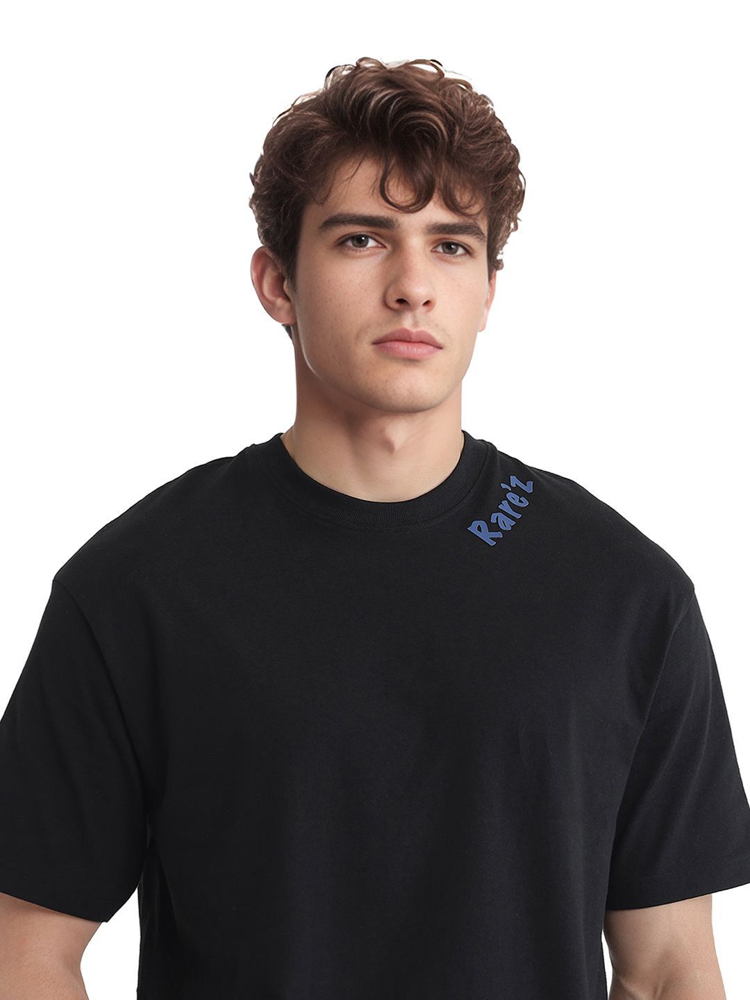 RARE RABBIT Men Graphic Printed Round Neck Cotton Oversized T-shirt