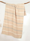 MYTRIDENT Brown & White Striped Cotton 450 GSM Bath Towel