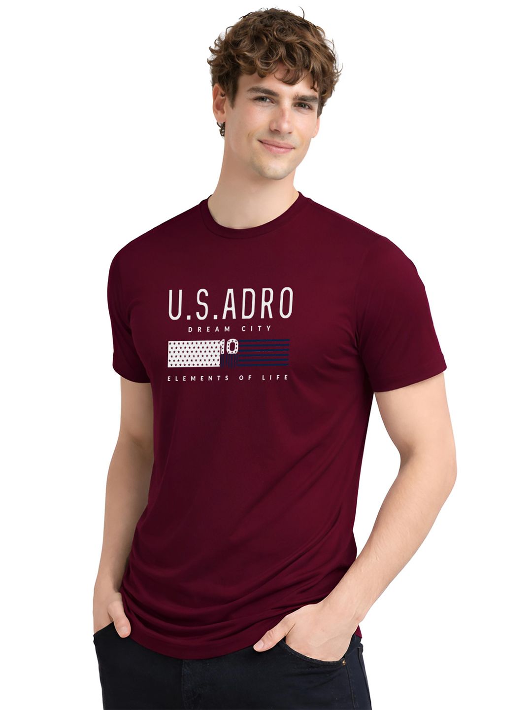 ADRO Men Brand Logo Printed T-shirt