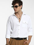 Campus Sutra Men Comfort Spread Collar Textured  Casual Shirt