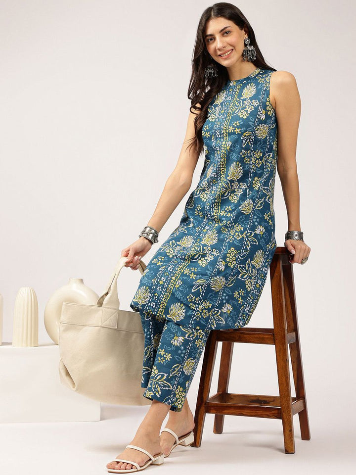 Anouk Floral Printed Pure Cotton Tunic & Palazzos
