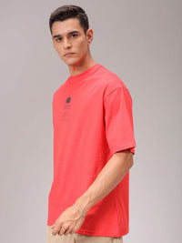 The Indian Garage Co Men Typography Printed Round Neck Cotton Oversized T-shirt