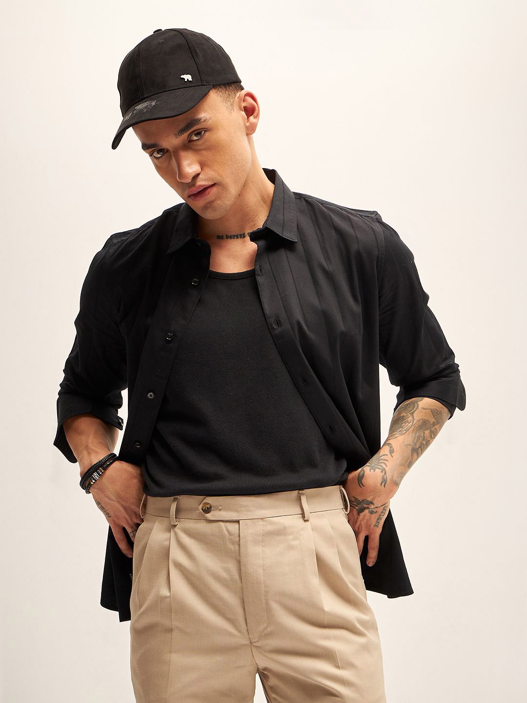 THE BEAR HOUSE Striped Slim Fit Casual Shirt