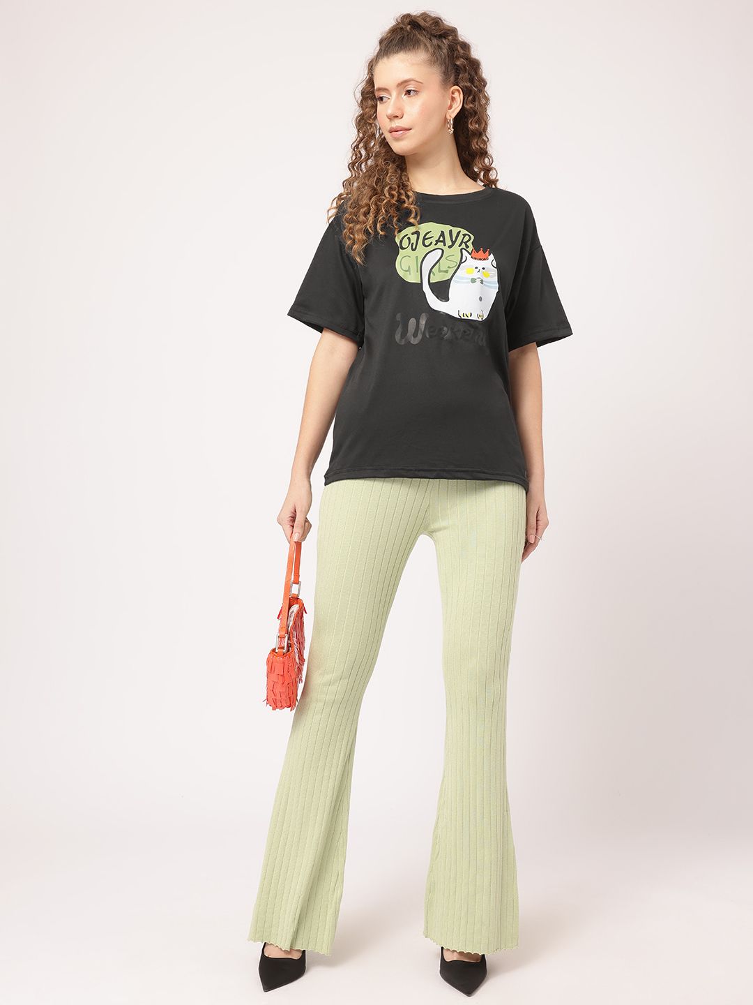 DressBerry Cuddly Couture Graphic Printed Comfy Longline Tee