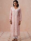 Rumah Wanita Chikankari Motif Etnik Bersulam Kurta Chikankari