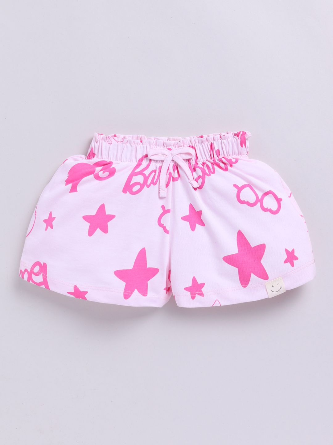 Happy Faces Kids Girls Barbie Printed Pure Cotton Shorts