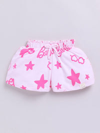 Happy Faces Kids Girls Barbie Printed Pure Cotton Shorts