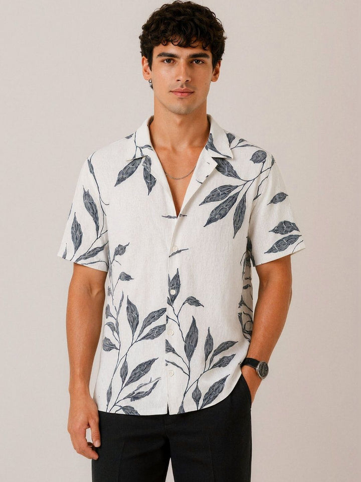 Baju Kasual Bercetak Bunga Santai ADRO Lelaki