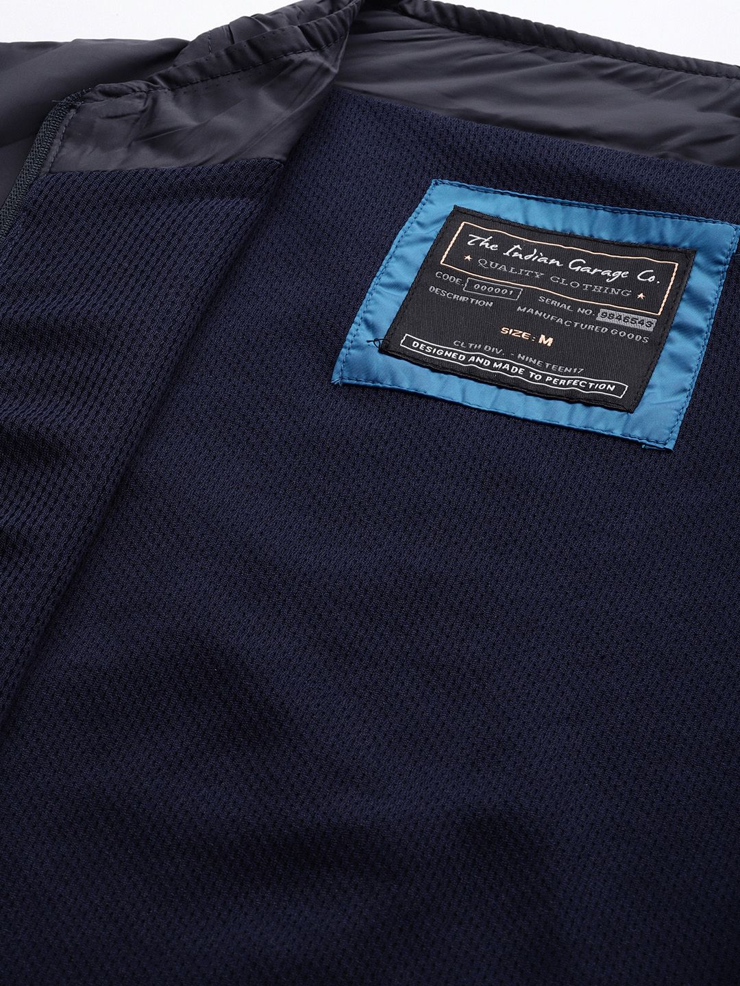 The Indian Garage Co Men Navy Blue & Orange Colourblocked Tailored Jacket