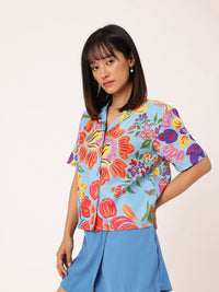 DressBerry Trendy Elegance Printed Boxy Casual Shirt