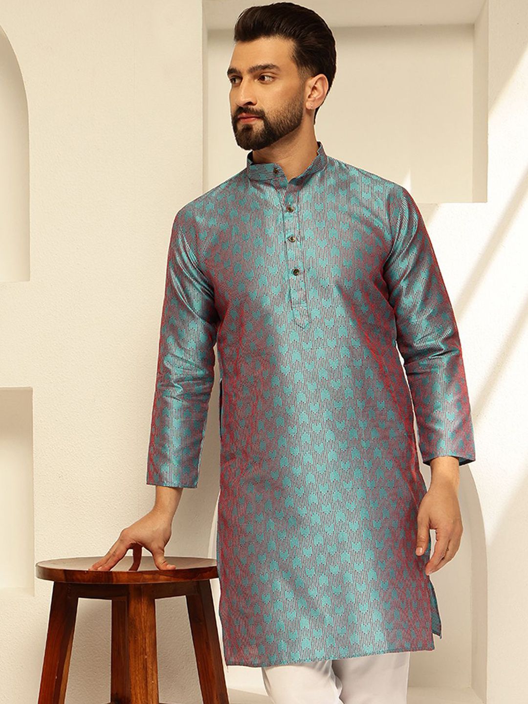 SOJANYA Woven Design Thread Work Straight Kurta