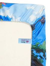 Myntra Elegant Homes Blue & Navy Blue 400 TC King Bedsheet with 2 Pillow Covers