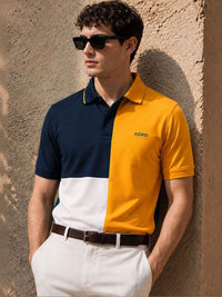 ADRO Men Colourblocked Polo Collar T-shirt
