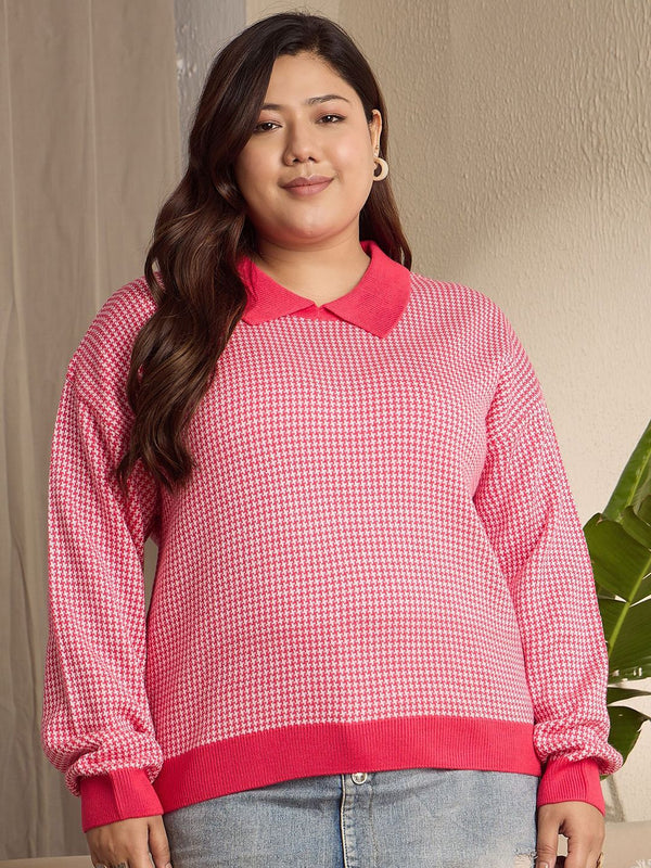 Berrylush Curve Women Printed Long Sleeves Pullover