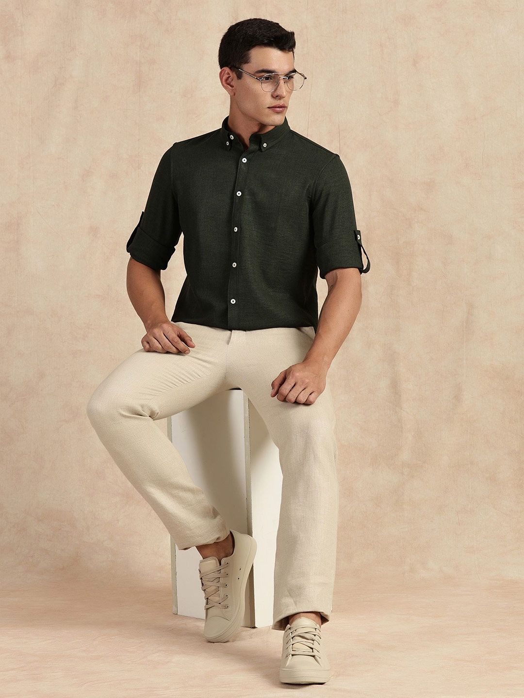 Thomas Scott Men Slim Fit Button-Down Collar Casual Shirt