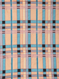 KLOTTHE Peach Geometric Polycotton 300 TC Dilengkapi Cadar King Halus dengan 2 Sarung Bantal-98 x 87 inci