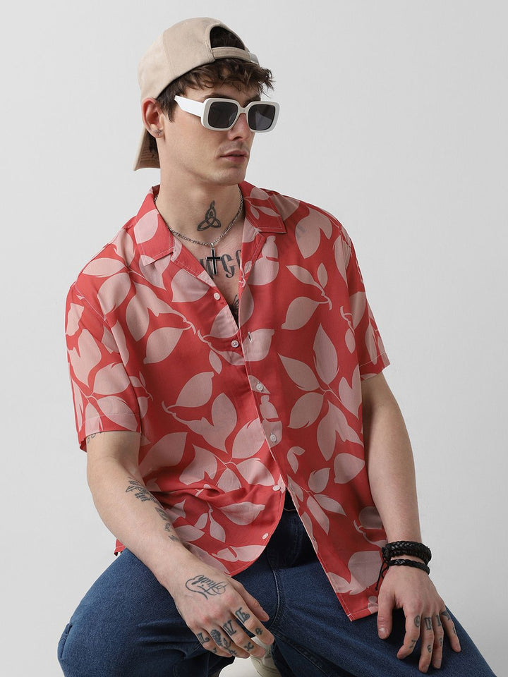 VASTRADO Men Classic Floral Printed Oversized Casual Shirt