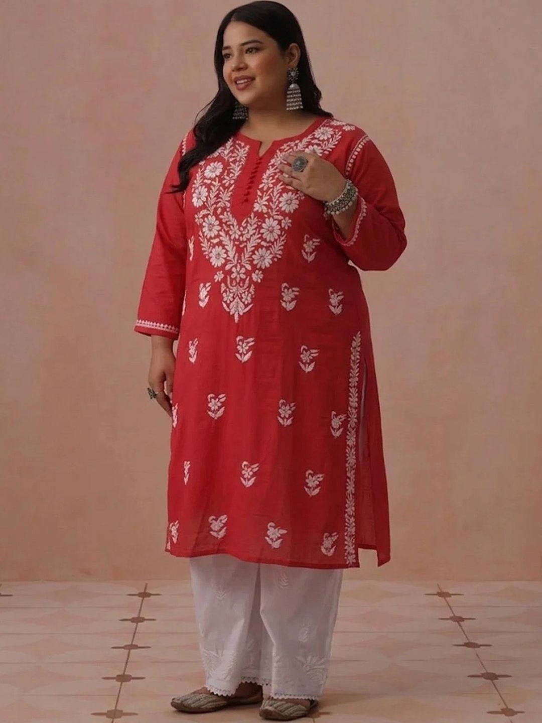 House of Chikankari Women Embroidered Chikankari Kurta