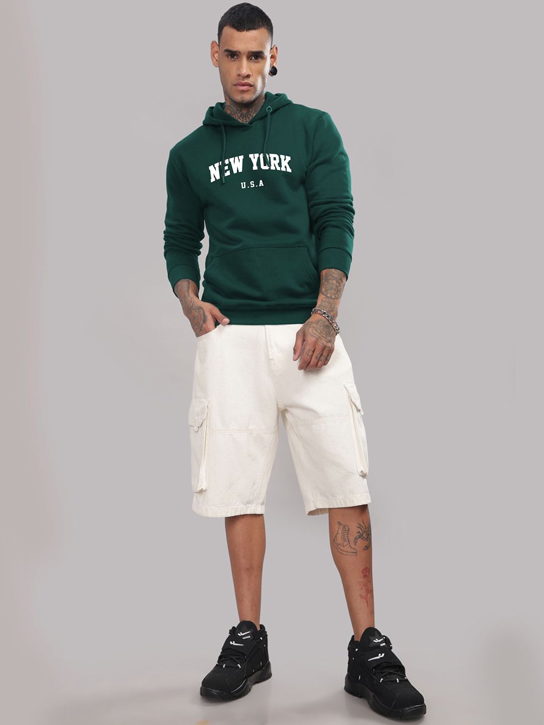 ADRO Men Cotton Hooded Sweatshirt
