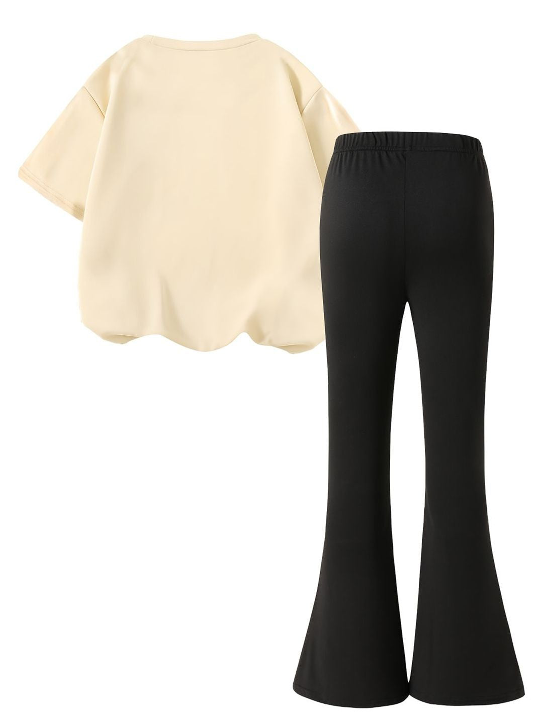 YK Girls Printed Round Neck T-Shirt With Trouser