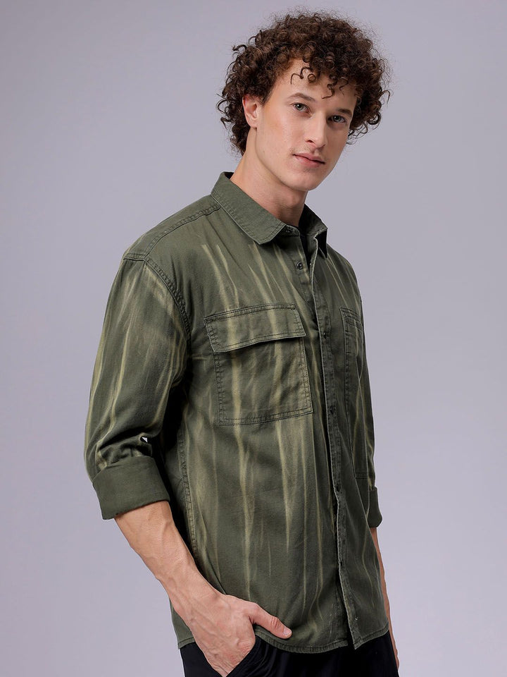The Indian Garage Co Men Solid Box Pockets Casual Pure Cotton Shirt