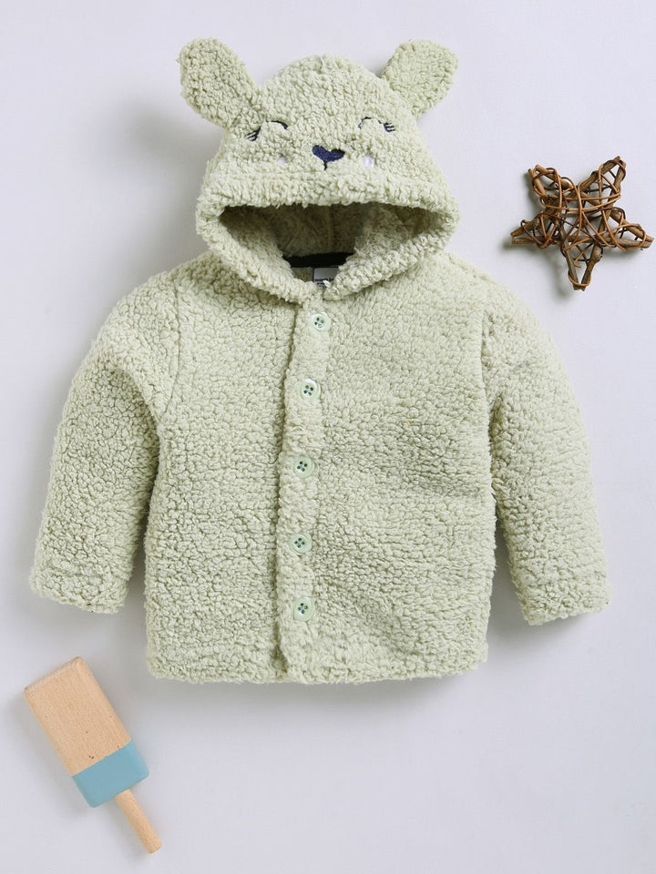 Moms Love Infant Girls Sherpa Finish Pure Cotton Hooded Tailored Jacket