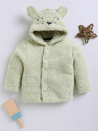 Moms Love Infant Girls Sherpa Finish Pure Cotton Hooded Tailored Jacket