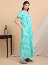 Sweet Dreams Women Printed Pure Cotton Maxi Nightdress