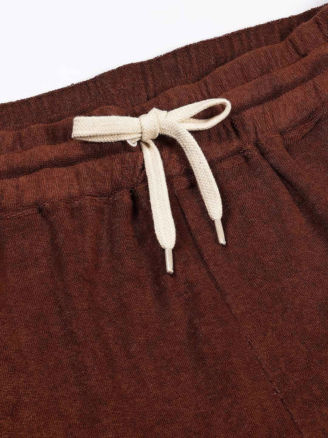 Thomas Scott Men Brown Mid-Rise Relaxed Fit Knitted Shorts