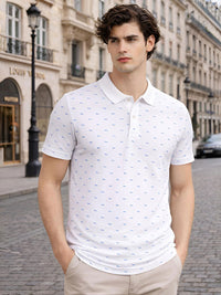 ADRO Men Printed Polo Collar T-shirt